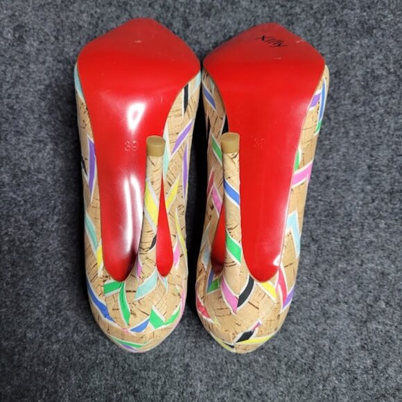 Unbranded Colorful Geo Print High Heels Size 39 US 8.5 - Picture 8 of 10